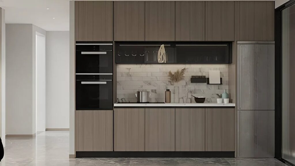 Kitchen cabinets in an earthy tone painted by a house painter in Seminole, FL