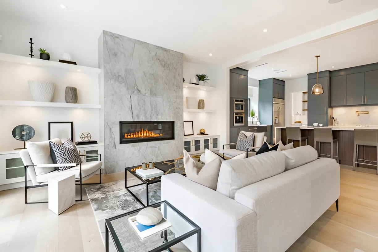 White contemporary living room painted by a professional house painter in Seminole, FL