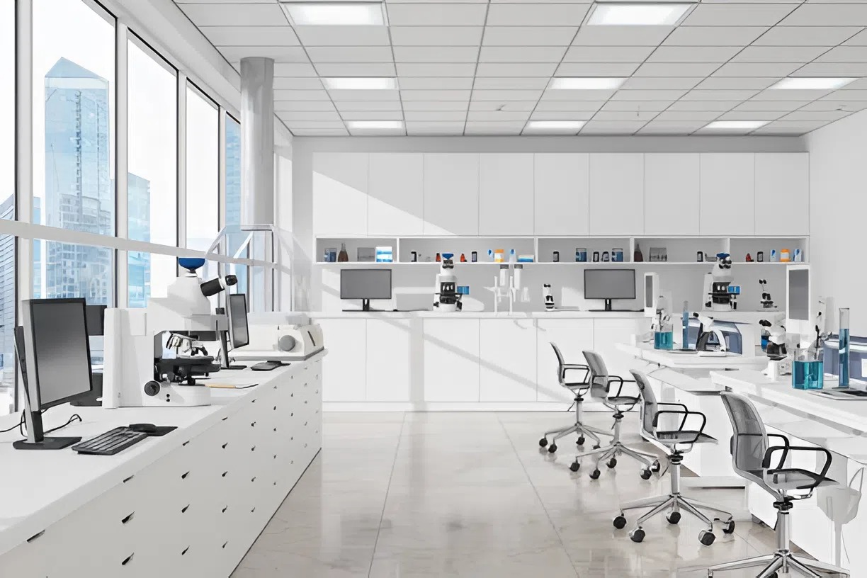 Hospital interior with crisp white walls and smooth finishes by a painter in Clearwater, FL