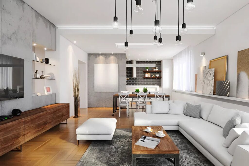 The Colors Staying, the Colors Leaving: 2026 Interior Trends from a House Painter in Gulfport, FL 1 Light cool gray interior walls with stark white trim by a house painter in Gulfport FL