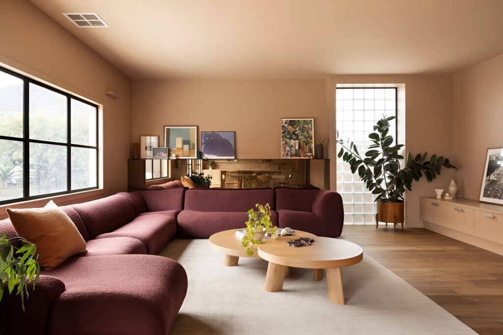 Welcome the Season Indoors: Spring Interior Updates by a Painter in Seminole, FL 1 Warm beige and soft peach interior wall paint in a modern living room completed by a painter in Seminole FL