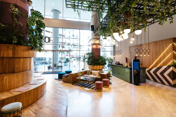 How a Painting Company in Seminole, FL Can Help Rebrand Your Commercial Property 1 Office lobby with freshly painted neutral walls and wood accents by a professional painting company in Seminole, FL.
